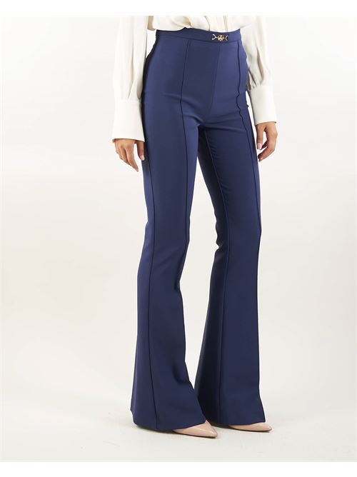 Pantalone palazzo in crêpe stretch con morsetto Elisabetta Franchi ELISABETTA FRANCHI | Pantalone | PA02246E2B75